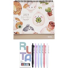 Dong-A Pms Molang 2023特別版台歷+Luta筆6支裝, 1套, 混合顏色