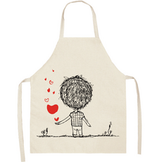 러브 유 커플 앞치마 68 x 55 cm, NO 04, 1개