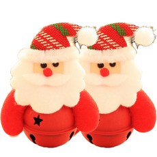 造型鈴鐺聖誕樹掛飾 聖誕老公公款2號款 2入, 混合顏色
