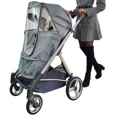 AnyGo 嬰兒車專用透明防風罩, 淺灰色, 1入