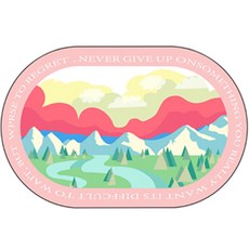 WIDHOME 旅行風景圖地墊, 粉紅色, 1個