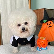 bydamsoomi 狗狗復古校服連身裙, 黑色