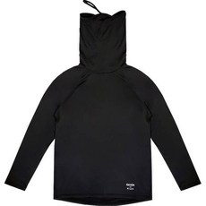 RAVER 男士長版高領保暖內搭T恤, 黑色