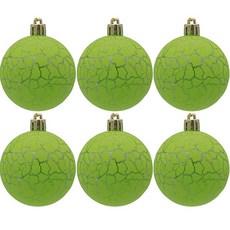 聖誕樹裝飾球 B款 6入, 綠色
