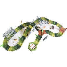 PAPASTOY 恐龍冒險軌道車 特別版 360度 基本款 220PCS, 混合色