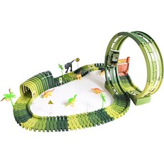 PAPASTOY 恐龍冒險軌道車 特別版 360度 130件組, 混合顏色