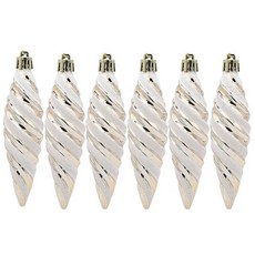 螺旋造型奢華聖誕樹裝飾 6入, 香檳金