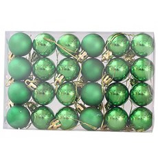 聖誕球吊飾 24入, 綠色