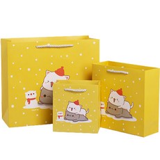 마켓감성 순수그림 선물포장가방 3종 세트, 고양이, 4세트