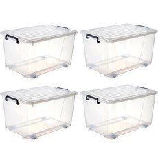 마이닝 멀티 리빙박스 박스형, 투명, 4개