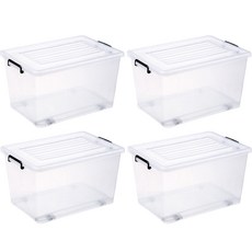 마이닝 멀티 리빙박스 95L, 투명, 4개