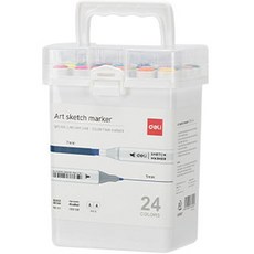 deLi 得力 素描方頭雙頭麥克筆套組 C181, 24色, 1套