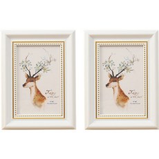 앤틱 무드 사진 액자, 화이트, 2개