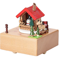 木製音樂盒聖誕雪人, 混合顏色