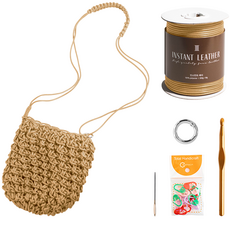 Yarna 法式單肩編織包DIY套組, 1套, 9 沙米色