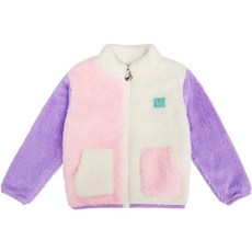 amareillael 兒童拼色翼形抓絨毛衣