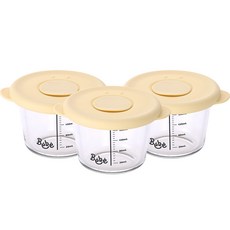 네오플램 베베 스팀홀 이유식 용기 세트, 230ml, 라이트옐로우, 3개