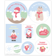 Donna&deco 聖誕朋友9款混合貼紙x10張, 1套, 混合顏色