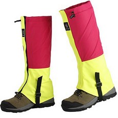 男女通用雪套 護腿腳踝套 左右一組, 紅色 + 螢光色