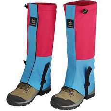 男女通用防雪護腿 腳踝綁腿 左右一組, 玫瑰紅 + 藍色