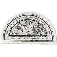 星半圓經典浴室墊, 花