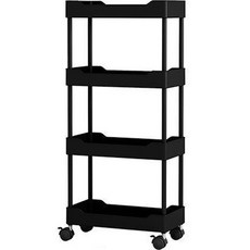 NINSHOP 廚房 4 層間隙架, 黑色的, 1個