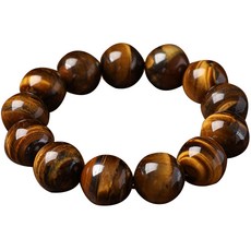 老虎冰石手鍊 佛教手環 16MM, 1個, 棕色