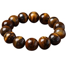 虎眼石手鍊 佛教手鍊 14MM, 1個, 棕色