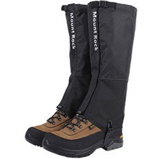 登山防水綁腿 腳踝護套 高級款 2入, 黑色