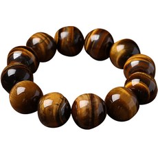 虎眼石手鍊佛手鍊18MM, 1個, 棕色的