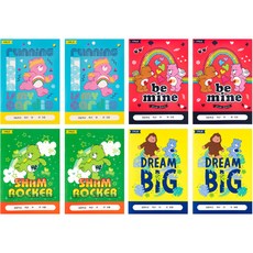 lucalab Care Bears 國小用聯絡簿 4款 x 2套組, 1套, Running, Be Mine, Sham Rocker, Dream Big