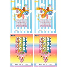 lucalab Care Bears 小學生用讀書筆記本 2款 x 2入組, 條紋, 漸層, 1套