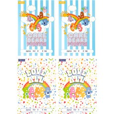 lucalab Care Bears 國小生用閱讀筆記本 2款 x 2入組, 條紋 + 彩繪, 1套