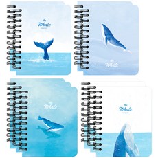 Pinkfoot 鯨魚線圈筆記本, 10本, 隨機出貨
