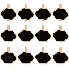 라이프스윗 미니 나무 칠판 사진 클립 메모판 집게 인테리어 소품 12p, 구름