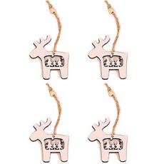 新年娜娜聖誕樹裝飾木擺件道具魯道夫 4p, 混合顏色