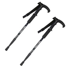 리치덕 등산스틱 초경량 트래킹 T형 2p, 블랙