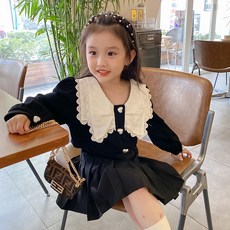 女童珍珠心形公主襯衫 CCV58GBL551