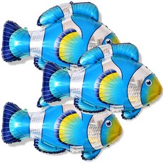 熱帶魚鋁箔氣球, 3個, 藍色