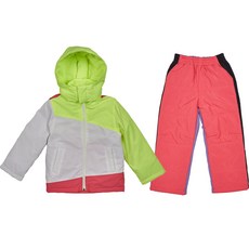 Efreeder 兒童斜線樹圖案滑雪服上下套裝