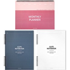 투영디자인 컬러 데스크 먼슬리 플래너 + 엘리트 더블 스프링 유선 노트 2p 세트, 랜덤 발송, 1세트