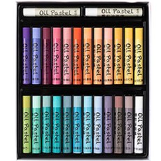 Jieso 彩研 Make Mine 經典馬卡龍油性粉彩 馬卡龍24色 + 白色2入組, 24色, 1套