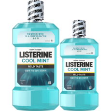 Listerine Cool Mint 溫和漱口水 1L+500ml 套組, 1套