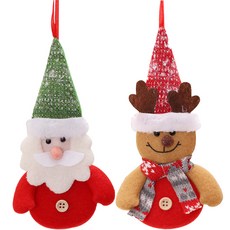 PEONIST 聖誕冬季好朋友樹木吊飾2件組, 聖誕老人, 魯道夫, 1個