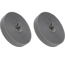 DAEHAN 電腦桌延長線電線整理束線帶 可裁剪魔鬼氈 寬度2cm 10m KTB-SET-002, 2個, 灰色