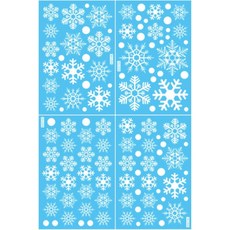 리라 크리스마스용 창문 꾸미기 스티커 6, 블루