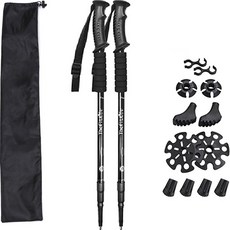 Richduck 超輕量登山杖 2入組, 黑色