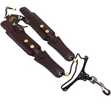 Make Me 管樂器 薩克斯風 雙肩頸背帶 棕色 黑色掛鉤, 混合色, 1個