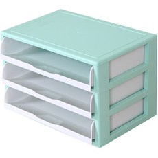 하라코리아 와이드 트레이 서랍 정리함, 민트 + 화이트, 3단