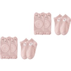 JOY MULTI 幼兒圖案印花防滑襪+護膝組 S號, 1組, 兔子款 粉色